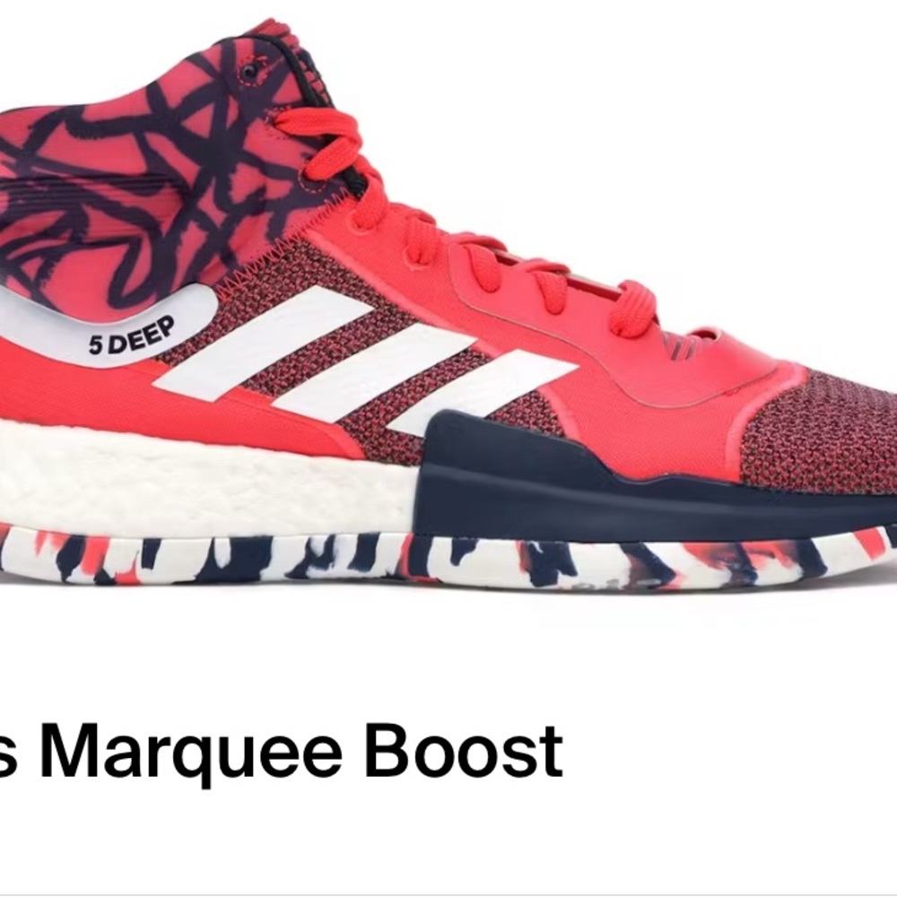 Adidas Marquee Boost Red and White Sneakers “ John Wall “ Edition